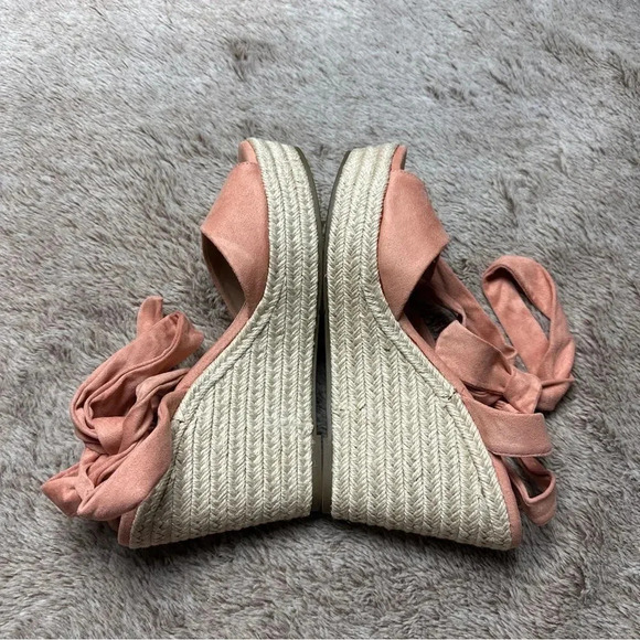 Seraih Womens Lace up Espadrilles Platform Wedges Heels Tie Ankle Shoe Size 8.5 - Picture 9 of 12